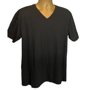 Fresh Clean Tees Black V-Neck T-Shirt XL Soft Cotton Blend Minimalist Basic